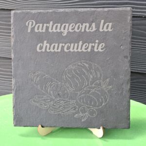 Gravure Partageons la Charcuterie Ardoise Carré