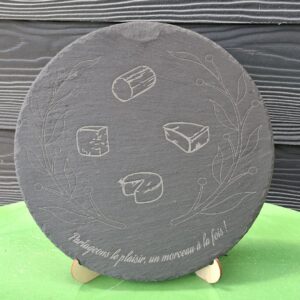 Gravure Fromage Ardoise ronde