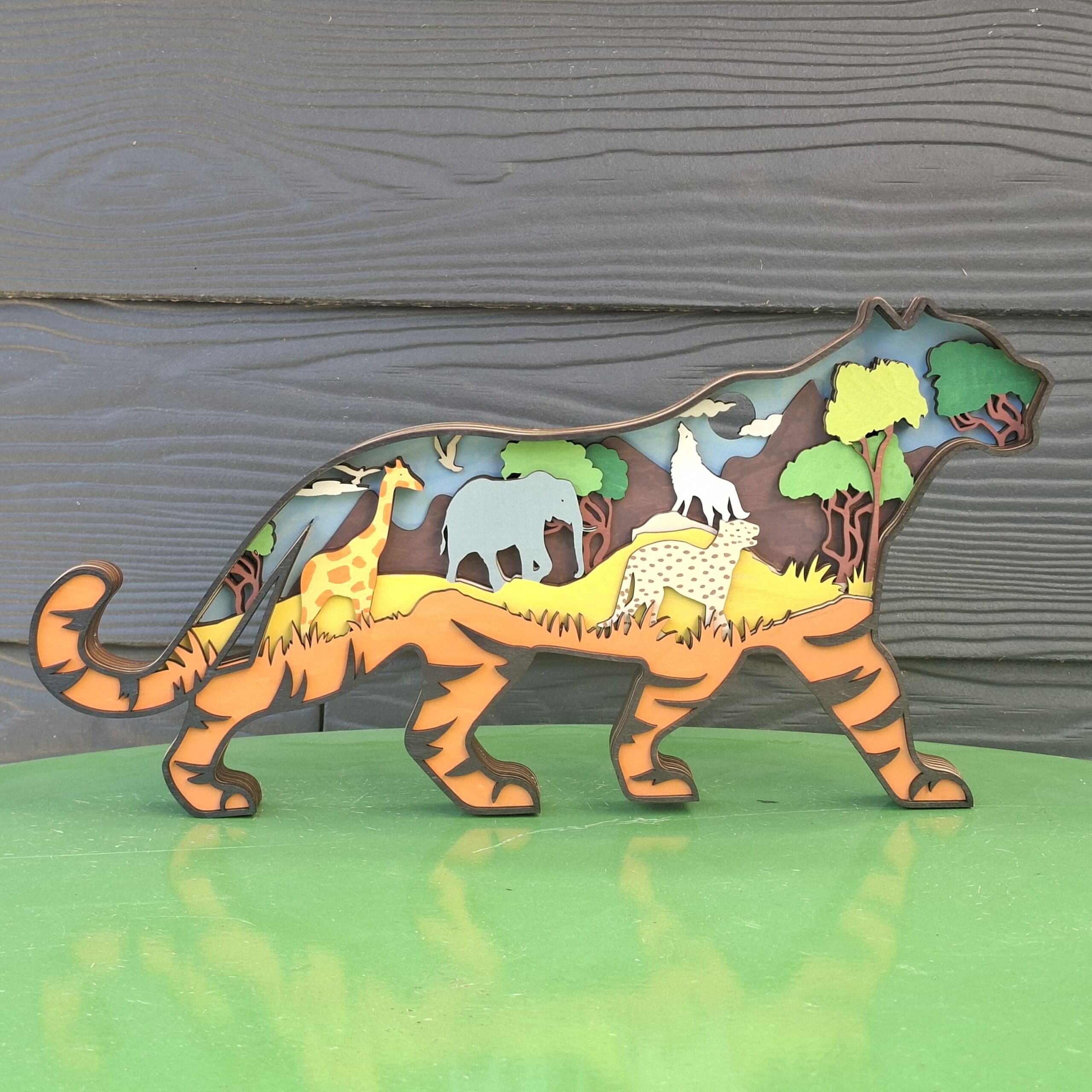 Tigre 3D en bois